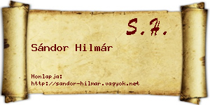 Sándor Hilmár névjegykártya